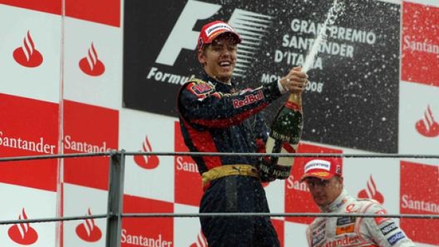 Il primo successo di Sebastian Vettel in carriera, a Monza nel 2008. Lapresse