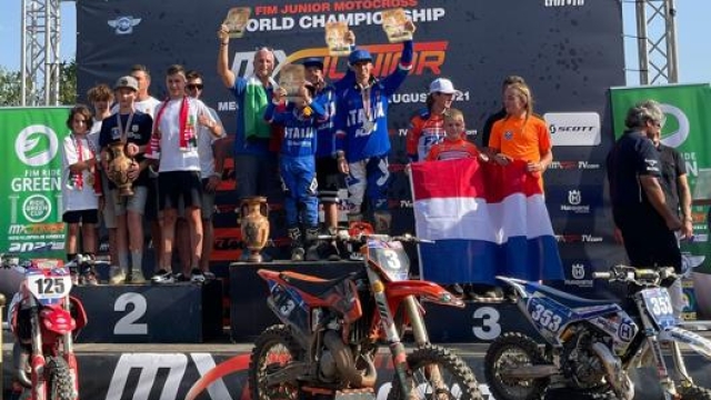 Il podio del Mondiale Junior di Motocross