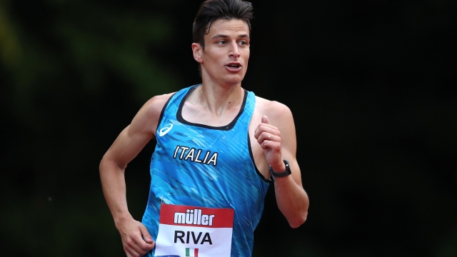 BIRMINGHAM, ENGLAND - JUNE 05: Pietro Riva of Italy wins the European Cup Men's B race during the Muller British Athletics 10,000m Championships & European Athletics 10,000m Cup 2021 at University of Birmingham Athletics Track on June 05, 2021 in Birmingham, England. (Photo by Jan Kruger/Getty Images)