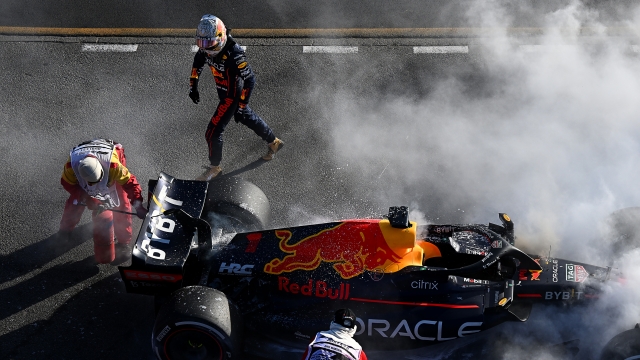Max Verstappen ritirato in Australia per un problema tecnico. Getty