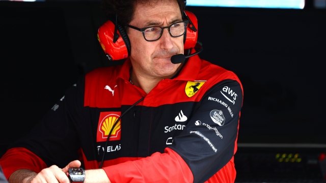 MIAMI, FLORIDA - MAY 07: Scuderia Ferrari Team Principal Mattia Binotto looks on from the pitwall during final practice ahead of the F1 Grand Prix of Miami at the Miami International Autodrome on May 07, 2022 in Miami, Florida.   Mark Thompson/Getty Images/AFP == FOR NEWSPAPERS, INTERNET, TELCOS & TELEVISION USE ONLY ==