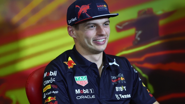 BARCELONA, SPAIN - MAY 20: Max Verstappen of the Netherlands and Oracle Red Bull Racing looks on in the Drivers Press Conference prior to practice ahead of the F1 Grand Prix of Spain at Circuit de Barcelona-Catalunya on May 20, 2022 in Barcelona, Spain. (Photo by Lars Baron/Getty Images)