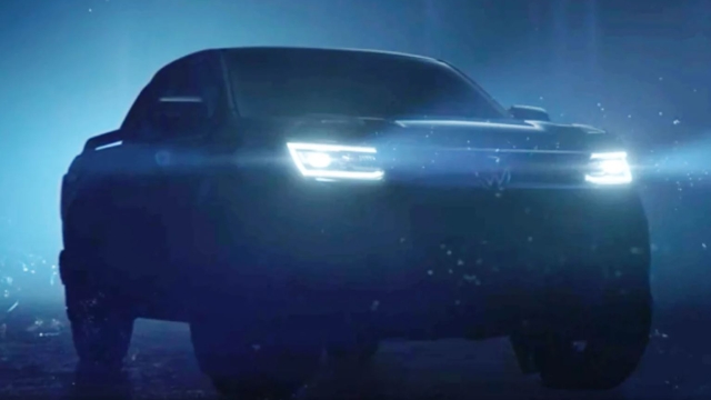 L'immagine del Volkswagen Amarok nella clip diffusa dal marchio tedesco