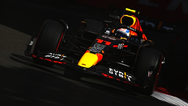 BAKU, AZERBAIJAN - JUNE 10: Sergio Perez of Mexico driving the (11) Oracle Red Bull Racing RB18 on track during practice ahead of the F1 Grand Prix of Azerbaijan at Baku City Circuit on June 10, 2022 in Baku, Azerbaijan. (Photo by Clive Rose/Getty Images)