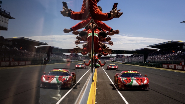 L'arrivo della 24 Ore di Le Mans 2022, con la Ferrari 488 seconda in Lmgte Pro
