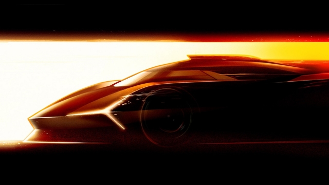 La foto diffusa da Lamborghini che rappresenta il prototipo ibrido che correrà nel Wec