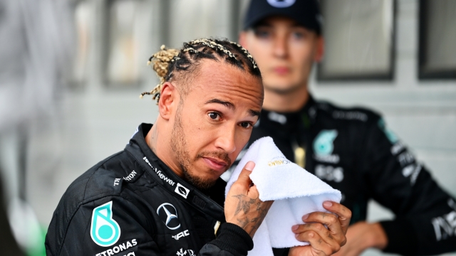BUDAPEST, HUNGARY - JULY 31: Second placed Lewis Hamilton of Great Britain and Mercedes looks on in parc ferme during the F1 Grand Prix of Hungary at Hungaroring on July 31, 2022 in Budapest, Hungary. (Photo by Dan Mullan/Getty Images)