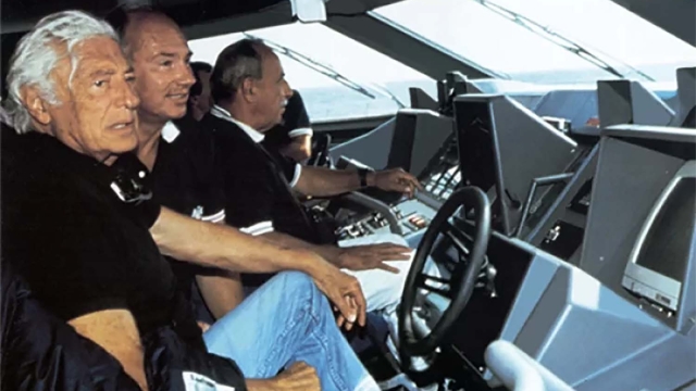 Gianni Agnelli e l'Aga Khan durante un test di Destriero