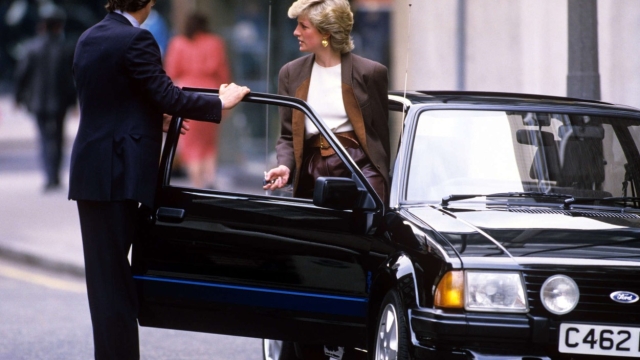 La principessa Diana con la sua Escort RS Turbo a metà anni '80