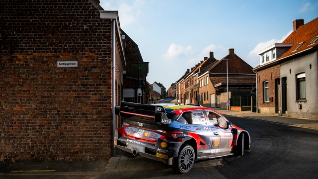 Ott Tanak (Hyundai), leader dell'Ypres Rally del Belgio