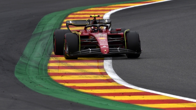 SPA, BELGIUM - AUGUST 27: Carlos Sainz of Spain driving (55) the Ferrari F1-75 on track during final practice ahead of the F1 Grand Prix of Belgium at Circuit de Spa-Francorchamps on August 27, 2022 in Spa, Belgium. (Photo by Rudy Carezzevoli/Getty Images)
