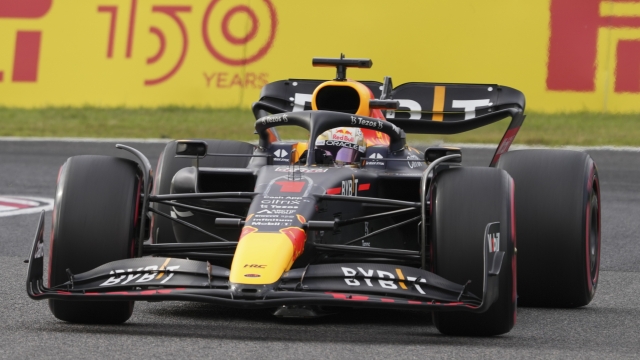 Red Bull driver Max Verstappen of the Netherlands steers his car during the qualifying session of Japanese Formula One Grand Prix at the Suzuka Circuit in Suzuka, central Japan, Saturday, Oct. 8, 2022. (AP Photo/Eugene Hoshiko)