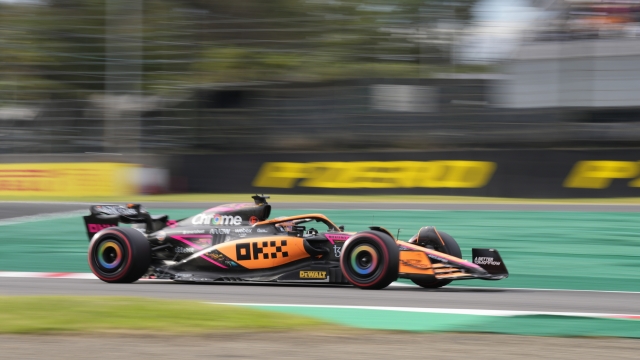 McLaren driver Daniel Ricciardo of Australia steers his car during the qualifying session of Japanese Formula One Grand Prix at the Suzuka Circuit in Suzuka, central Japan, Saturday, Oct. 8, 2022. (AP Photo/Eugene Hoshiko)