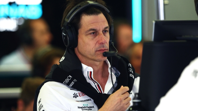 SPIELBERG, AUSTRIA - JULY 09: Mercedes GP Executive Director Toto Wolff looks on in the garage during practice ahead of the F1 Grand Prix of Austria at Red Bull Ring on July 09, 2022 in Spielberg, Austria. (Photo by Clive Rose/Getty Images)
