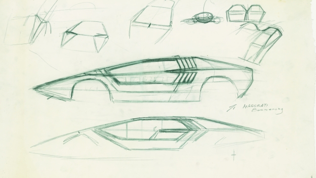 i disegni originali della Maserati Boomerang