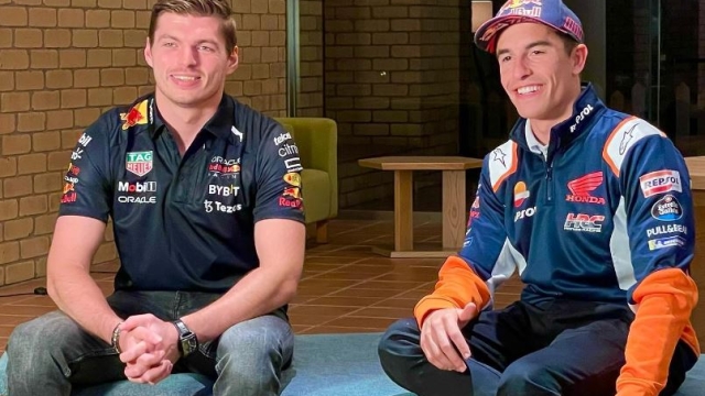 Max Verstappen, 25 anni (a sin.), e Marc Marquez, 29 (foto Instagram HRC)