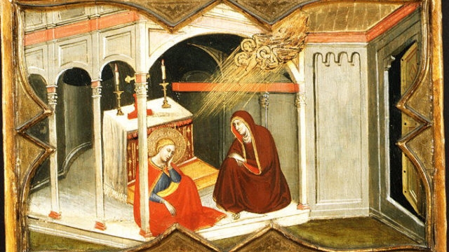 Iconografia medievale: Santa Lucia e sua madre in pellegrinaggio