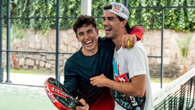 Marc Marquez, 29 anni (a sin.), e Juan Lebron, 27 (foto Instagram)