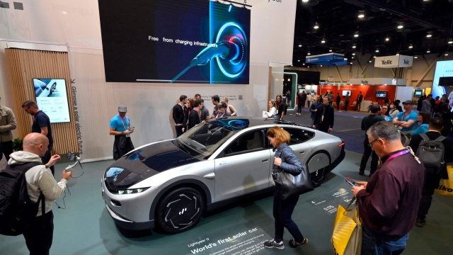 LAS VEGAS, NEVADA - JANUARY 06: The Lightyear 0, a fully solar-powered vehicle is displayed at the Lightyear booth doing CES 2023 at the Las Vegas Convention Center on January 6, 2023 in Las Vegas, Nevada. CES, the world's largest annual consumer technology trade show, runs through January 08 and features about 3,200 exhibitors showing off their latest products and services to more than 100,000 attendees.   David Becker/Getty Images/AFP (Photo by David Becker / GETTY IMAGES NORTH AMERICA / Getty Images via AFP)