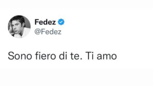 Il tweet di Fedez per Chiara