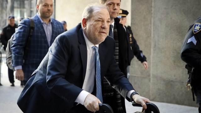 FILE - Harvey Weinstein arrives at a Manhattan courthouse as jury deliberations continue in his rape trial in New York, on Feb. 24, 2020. Jurors reached a verdict Monday, Dec. 19, 2022, at the Los Angeles rape and sexual assault trial of Weinstein. Weinstein and lawyers for both sides are headed to the courtroom, where the verdict will be read later Monday. (AP Photo/John Minchillo, File)