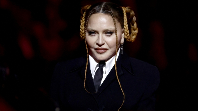 LOS ANGELES, CALIFORNIA - FEBRUARY 05: (FOR EDITORIAL USE ONLY) Madonna speaks onstage during the 65th GRAMMY Awards at Crypto.com Arena on February 05, 2023 in Los Angeles, California.   Frazer Harrison/Getty Images/AFP (Photo by Frazer Harrison / GETTY IMAGES NORTH AMERICA / Getty Images via AFP)