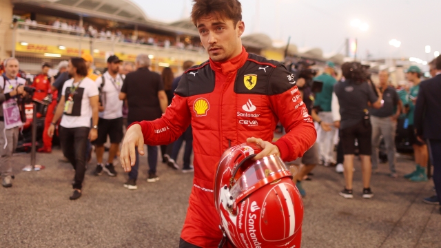 BAHRAIN, BAHRAIN - MARCH 05: Charles Leclerc of Monaco and Ferrari prepares to drive on the grid during the F1 Grand Prix of Bahrain at Bahrain International Circuit on March 05, 2023 in Bahrain, Bahrain. (Photo by Lars Baron/Getty Images)