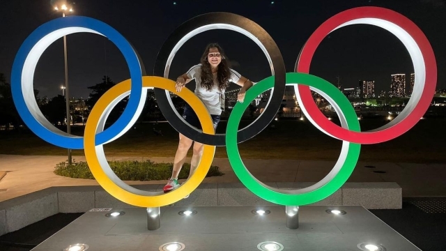 Sara Fantini immortalata con durante la sua esperienza alle Olimpiadi