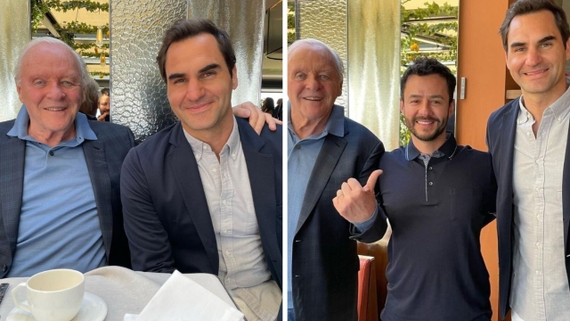 Roger Federer ha incontrato Anthony Hopkins in un ristorante a Roma