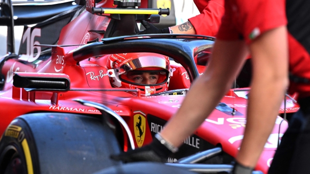 Ferrari's Monegasque driver Charles Leclerc prepares to leave pitlane during the first practice session of the 2023 Formula One Australian Grand Prix at the Albert Park Circuit in Melbourne on March 31, 2023. (Photo by Paul CROCK / AFP) / -- IMAGE RESTRICTED TO EDITORIAL USE - STRICTLY NO COMMERCIAL USE --