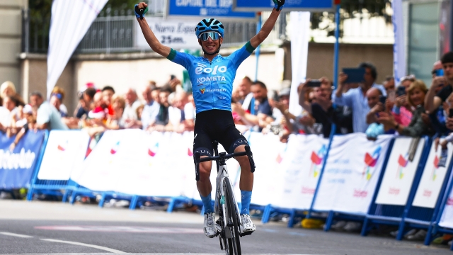 Vuelta Asturias 2023 - 66th Edition - 2nd stage Candás - Cangas del Narcea 182,6 km - 29/04/2023 - Lorenzo Fortunato (ITA - EOLO - Kometa) - photo Luis Angel Gomez/SprintCyclingAgency©2023