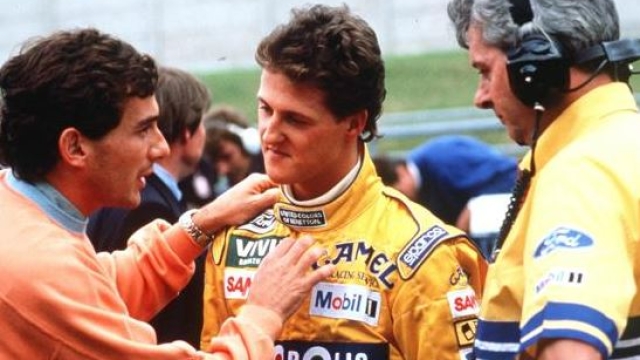 Il confronto tra Senna e un giovane Schumacher