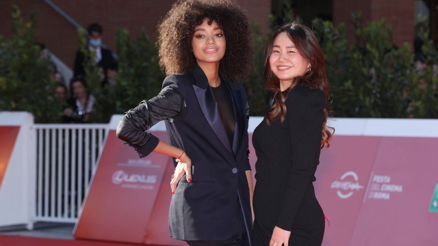 ROME, ITALY - OCTOBER 19: Paola Kaze and Giulia Jia attend the red carpet of the movie "Anni Da Cane" during the 19th Alice Nella Città 2021 at  on October 19, 2021 in Rome, Italy. (Photo by Elisabetta Villa/Getty Images)