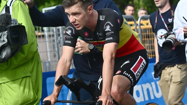 Belgian rider Remco Evenepoel of team Soudal Quick-Step after cross tje finish line and win the ninth stage ITT crono of the 2023 Giro d'Italia cycling race over 35 km from Savignano sul Rubicone to Cesena, Italy, 14 May 2023. ANSA/LUCA ZENNARO