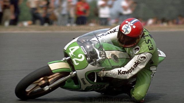 Christian Estrosi in azione con la Kawasaki 250