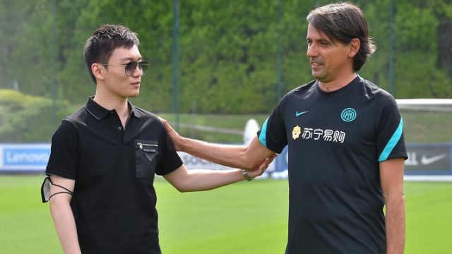 Steven Zhang con Simone Inzaghi  GETTY IMAGES