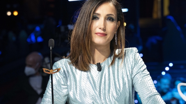 Caterina Balivo durante la serata finale della trasmissione Rai Ã?Il cantante mascheratoÃ?. Roma, 27 febbraio 2021. ANSA/CLAUDIO PERI