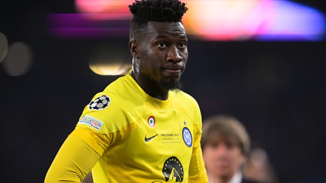 ISTANBUL, TURKEY - JUNE 10: Andre Onana of FC Internazionale reacts after losing  the UEFA Champions League 2022/23 final match between FC Internazionale and Manchester City FC at Atatuerk Olympic Stadium on June 10, 2023 in Istanbul, Turkey. (Photo by Mattia Ozbot - Inter/Inter via Getty Images)