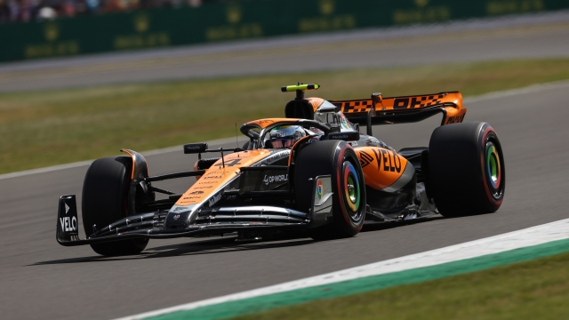 NORTHAMPTON, ENGLAND - JULY 08: Lando Norris of Great Britain driving the (4) McLaren MCL60 Mercedes on track during Qualifying ahead of the F1 Grand Prix of Great Britain at Silverstone Circuit on July 08, 2023 in Northampton, England. (Photo by Ryan Pierse/Getty Images)