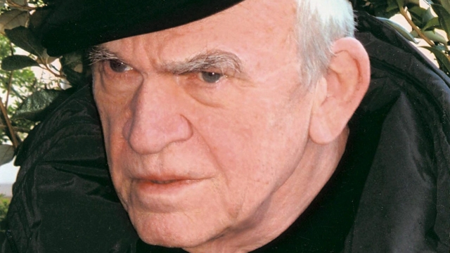 Czech writer Milan Kundera, one of the alive authors more important and awarded in Europe, posing two days before the launching in Spain of his new book 'Curtain', an essay where Kundera asks himself about creation, history, moral, lack of certainty and Europe, on Monday 02 May 2005, in Madrid, Spain.  ANSA