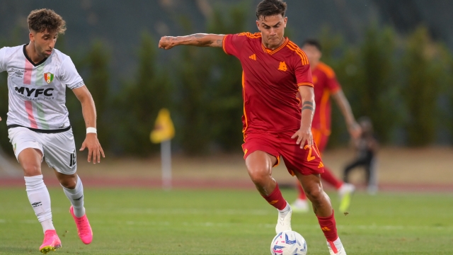 ALBUFEIRA, PORTUGAL - JULY 29: Paulo Dybala of AS Roma during the pre-season friendly match between AS Roma and Estrela da Amadora at Estadio Municipal de Albufeira on July 29, 2023 in Albufeira, Portugal. (Photo by Fabio Rossi/AS Roma via Getty Images)