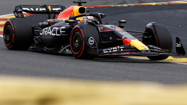 Red Bull Racing's Dutch driver Max Verstappen competes during the Formula One Belgian Grand Prix at the Spa-Francorchamps Circuit in Spa on July 30, 2023. (Photo by KENZO TRIBOUILLARD / AFP)