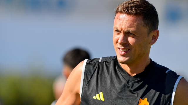 ALBUFEIRA, PORTUGAL - JULY 23: AS Roma player Nemanja Matic during a training session at Estadio Municipal de Albufeira on July 23, 2023 in Albufeira, Portugal. (Photo by Fabio Rossi/AS Roma via Getty Images)