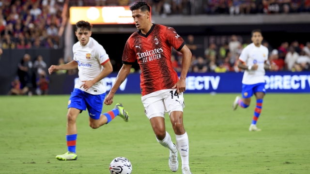 LAS VEGAS, NEVADA - AUGUST 01: Tijjani Reijnders of AC Milan in action during the Pre-Season Friendly match between AC Milan and FC Barcelona at Allegiant Stadium on August 01, 2023 in Las Vegas, Nevada. (Photo by Giuseppe Cottini/AC Milan via Getty Images)