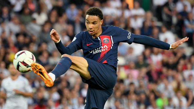 Paris Saint-Germain's French forward Hugo Ekitike controls the ball during the French L1 football match between Paris Saint-Germain (PSG) and Clermont Foot 63 at the Parc des Princes Stadium in Paris on June 3, 2023. (Photo by FRANCK FIFE / AFP)