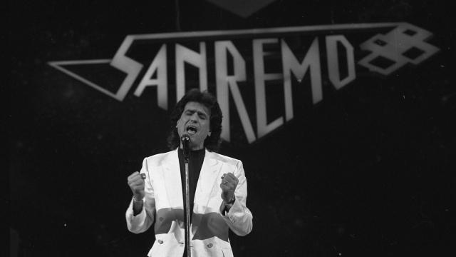 Toto Cutugno  al Festival di Sanremo. ANSA