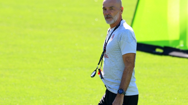 CAIRATE, ITALY - AUGUST 30: Stefano Pioli Head coach of AC Milan looks on during an AC Milan training session at Milanello on August 30, 2023 in Cairate, Italy. (Photo by Giuseppe Cottini/AC Milan via Getty Images)