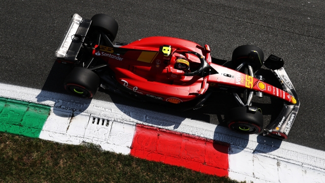 MONZA, ITALY - SEPTEMBER 02: Carlos Sainz of Spain driving (55) the Ferrari SF-23 on track during final practice ahead of the F1 Grand Prix of Italy at Autodromo Nazionale Monza on September 02, 2023 in Monza, Italy. (Photo by Ryan Pierse/Getty Images)