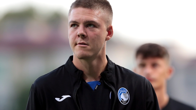 BERGAMO, ITALY - SEPTEMBER 02: Emil Holm of Atalanta looks on prior to the Serie A TIM match between Atalanta BC and AC Monza at Gewiss Stadium on September 02, 2023 in Bergamo, Italy. (Photo by Emilio Andreoli/Getty Images)