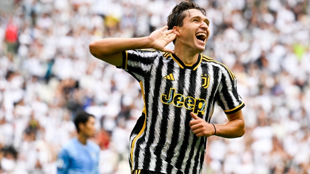 TURIN, ITALY - SEPTEMBER 16: Federico Chiesa of Juventus celebrates after scoring his team's second goal during the Serie A TIM match between Juventus and SS Lazio at Allianz Stadium on September 16, 2023 in Turin, Italy. (Photo by Daniele Badolato - Juventus FC/Juventus FC via Getty Images)